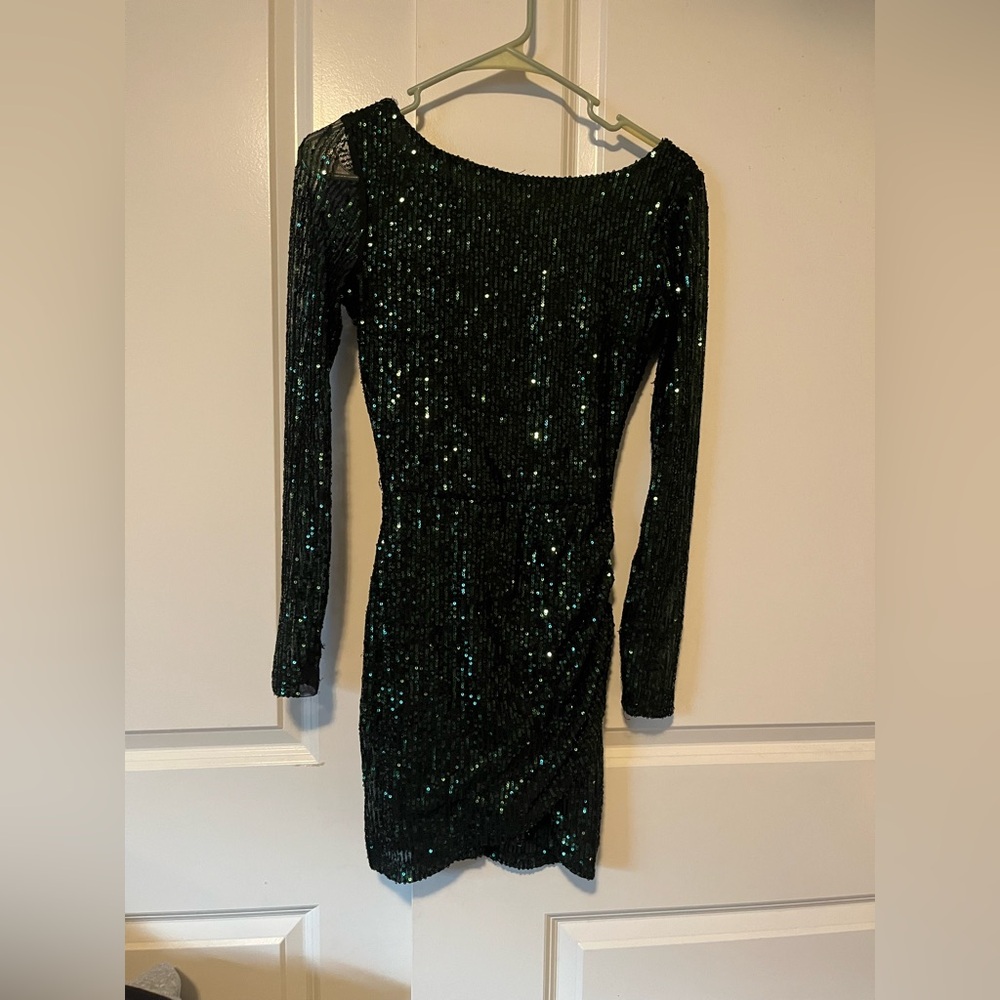 Windsor Black and Teal Sequin Dress